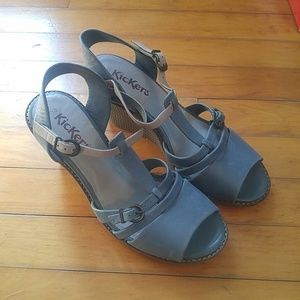 Kickers strappy women's wedge sandals